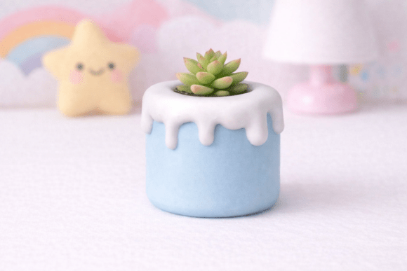 Cake Planter STL Dripping Frosting Pot: A Tiny Design with Big Creative Potential