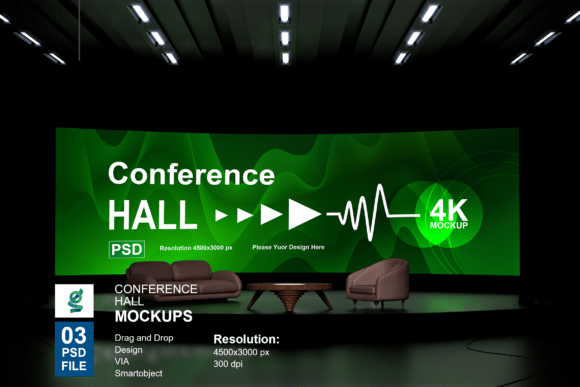 Conference Hall Mockup: Elevate Event Presentations