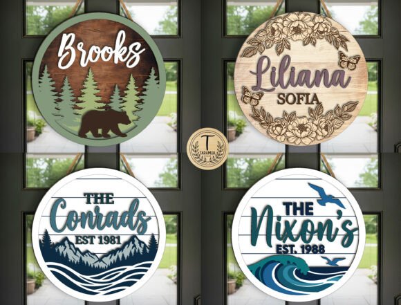 Custom Family Name Sign SVG Bundle for Home Décor and Gift Makers