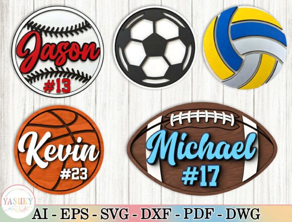 Customizable Sports Sign SVG Designs for Laser Cutting Enthusiasts