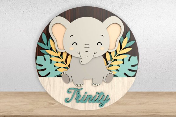 Cute Elephant Name Sign File – A Delightful Choice for Personalized Decor