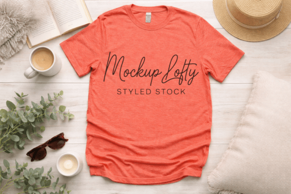 Elevate Your Brand with the Gildan 64000 Heather Orange Shirt Mockup