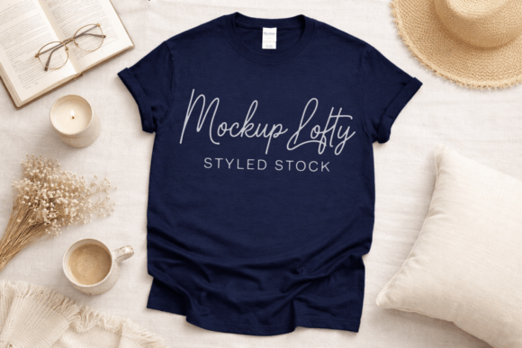 Elevating Brand Identity with the Gildan 5000 Navy T-Shirt Mockup