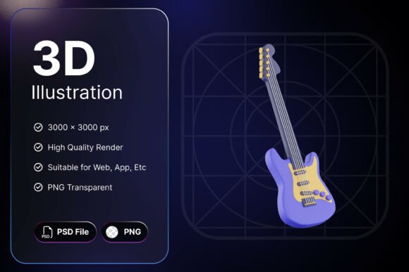 Elevating Visual Identity: The Strategic Value of Premium 3D Guitar Icons in Modern Design
