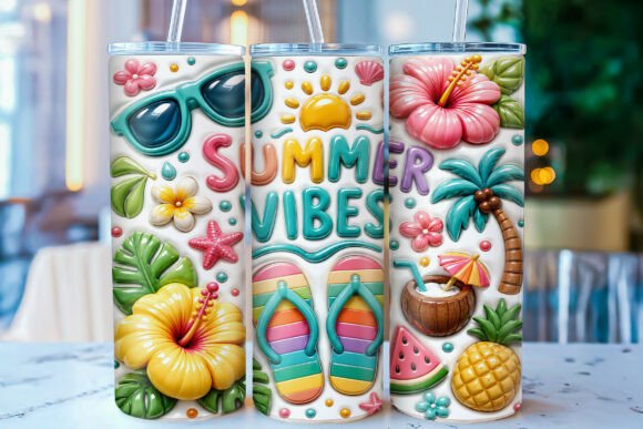 Evaluating the Inflated Summer Vibes Tumbler Wrap PNG for Sublimation Projects
