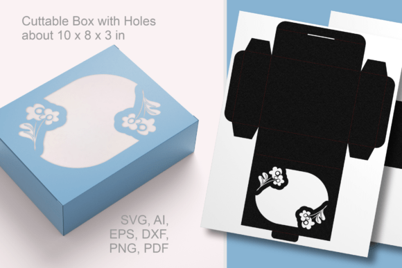 Floral Pill Frame Rectangular Favor Box