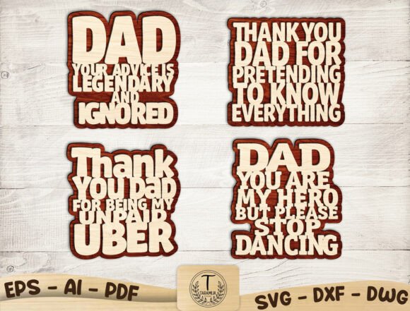 Funny Dad Wood Sign SVG Bundle: A Humble Yet Hilarious Way to Celebrate Fatherhood