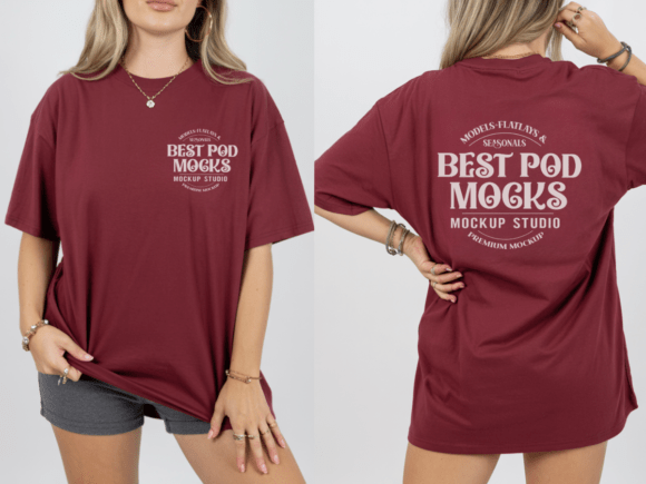 Gildan 5000 Maroon Front and Back Mockup: Elevating Apparel Presentations