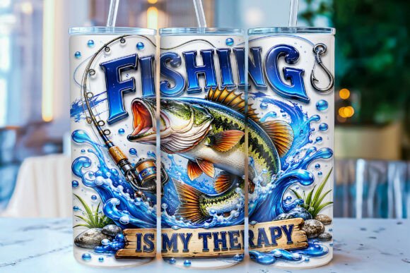 Inflated Fishing Is My Therapy Tumbler: A Functional Design for Anglers and Outdoor Enthusiasts