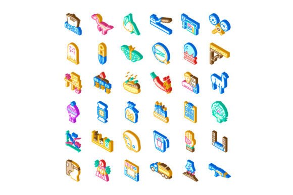 Isometric Collection of Diverse Abstract: A Design Essential for Modern Creatives