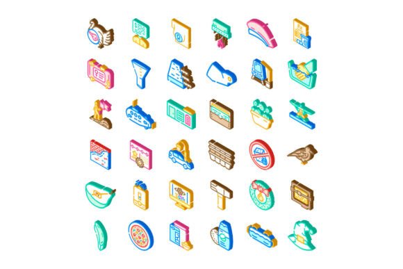 Isometric Collection Showcasing Various Creative Design Possibilities
