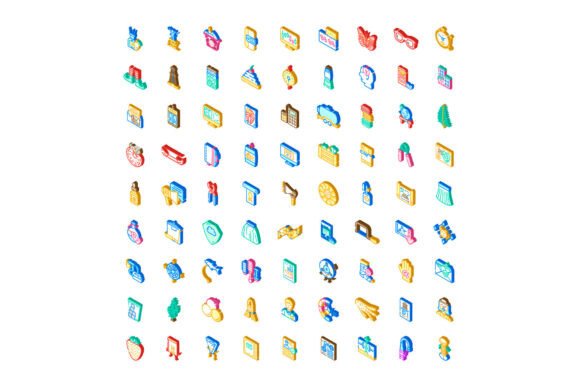 Isometric Colorful Symbols and Diverse O: A Versatile Toolkit for Modern Design Projects