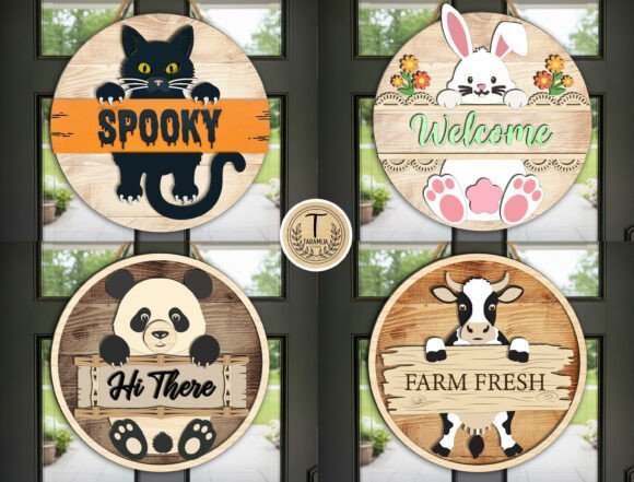 Layered Animal Door Hanger SVG Bundle: Practical Applications for Seasonal and Year-Round Decor