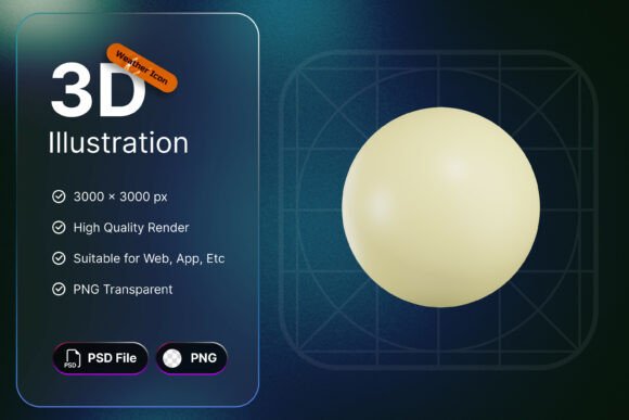 Moon Icon: Premium 3D Asset for Night Mode UI