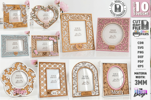 Mother's Day Photo Frames Laser Cut Set