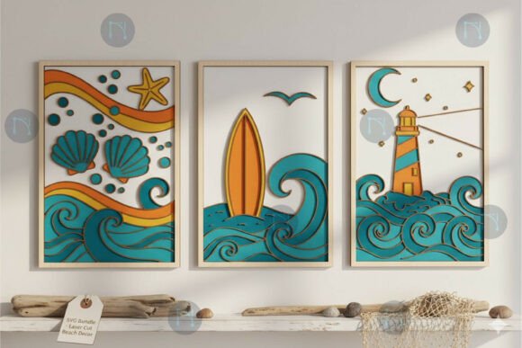 Multilayer Beach Wall Decor SVG Bundle