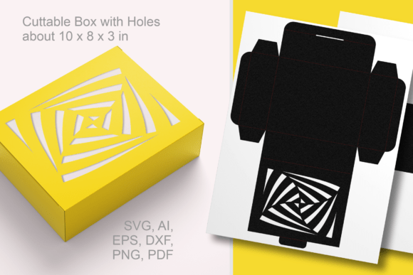 Op-Art Motif Cutout Rectangular Gift Box: Creative, Customizable Packaging for Every Occasion