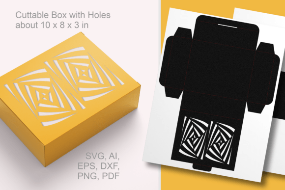 Op-Art Motif X2 Cutout Rectangular Box