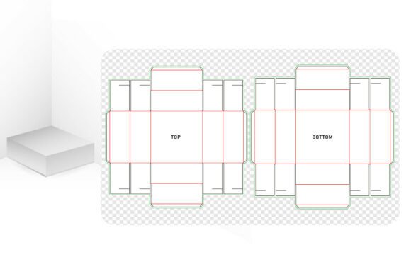 Packaging Box Die Cut Template: Design & 3D Mockups