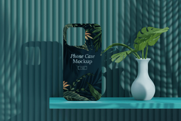 Phone Cases Green Leaf Mockup: Elevating Eco-Tech Product Presentation