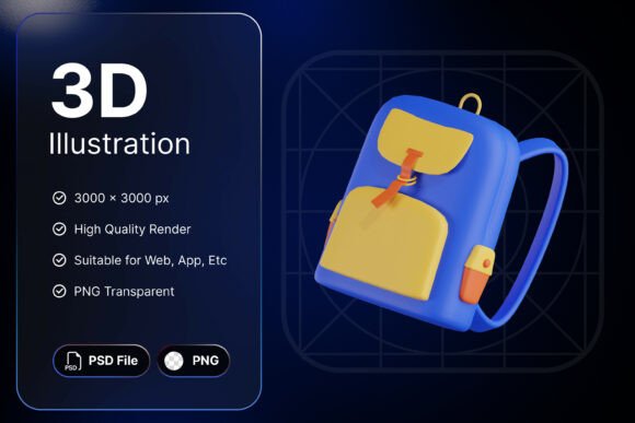 The Role of the 3D School Bag Icon in Modern Educational Design
