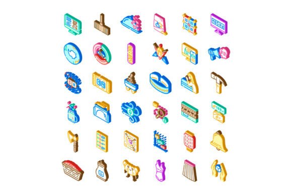 Unlocking Design Potential with the Collection of Various Isometric Icons Il