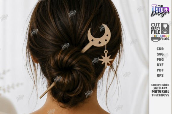 Wooden Hair Sticks & Pins: Laser-Cut Elegance